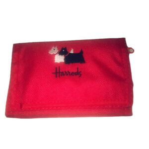 VTG Harrods Folding Velcro Wallet Scottie Scottish Terrier Dogs 5.5” x 3.5”